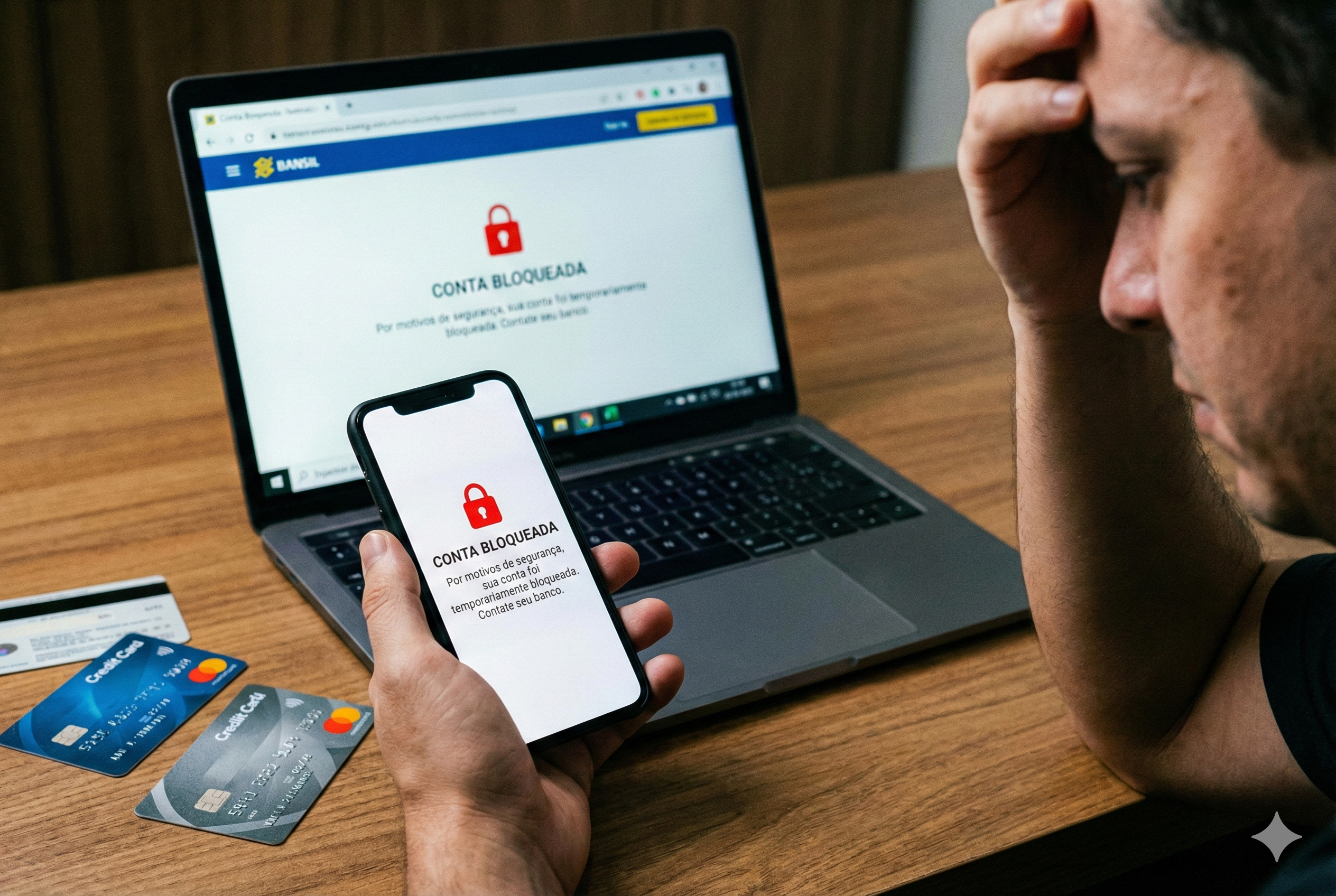 Conta bancária bloqueada